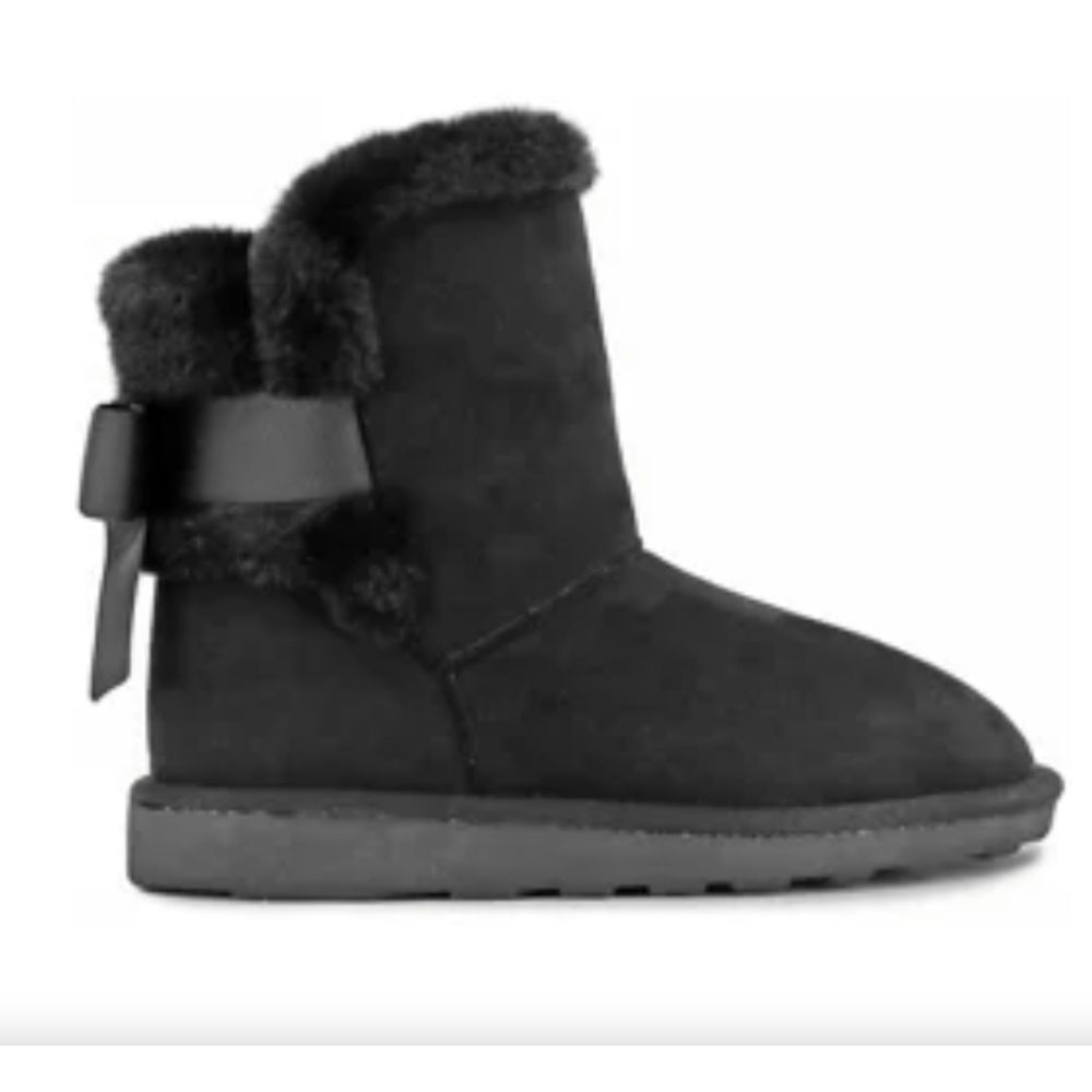 Ocean + Coast Black Faux Fur Mya Boots Kids sz 3M